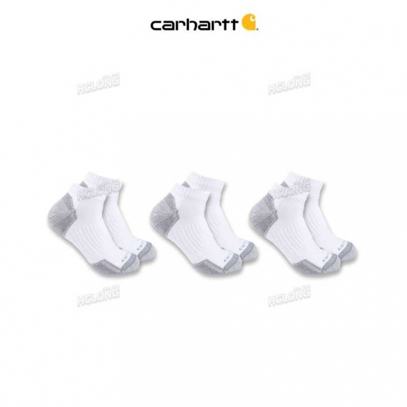 Carhartt Midweight Cotton Blend Low Cut Sock 3-Pack White | TH0002012