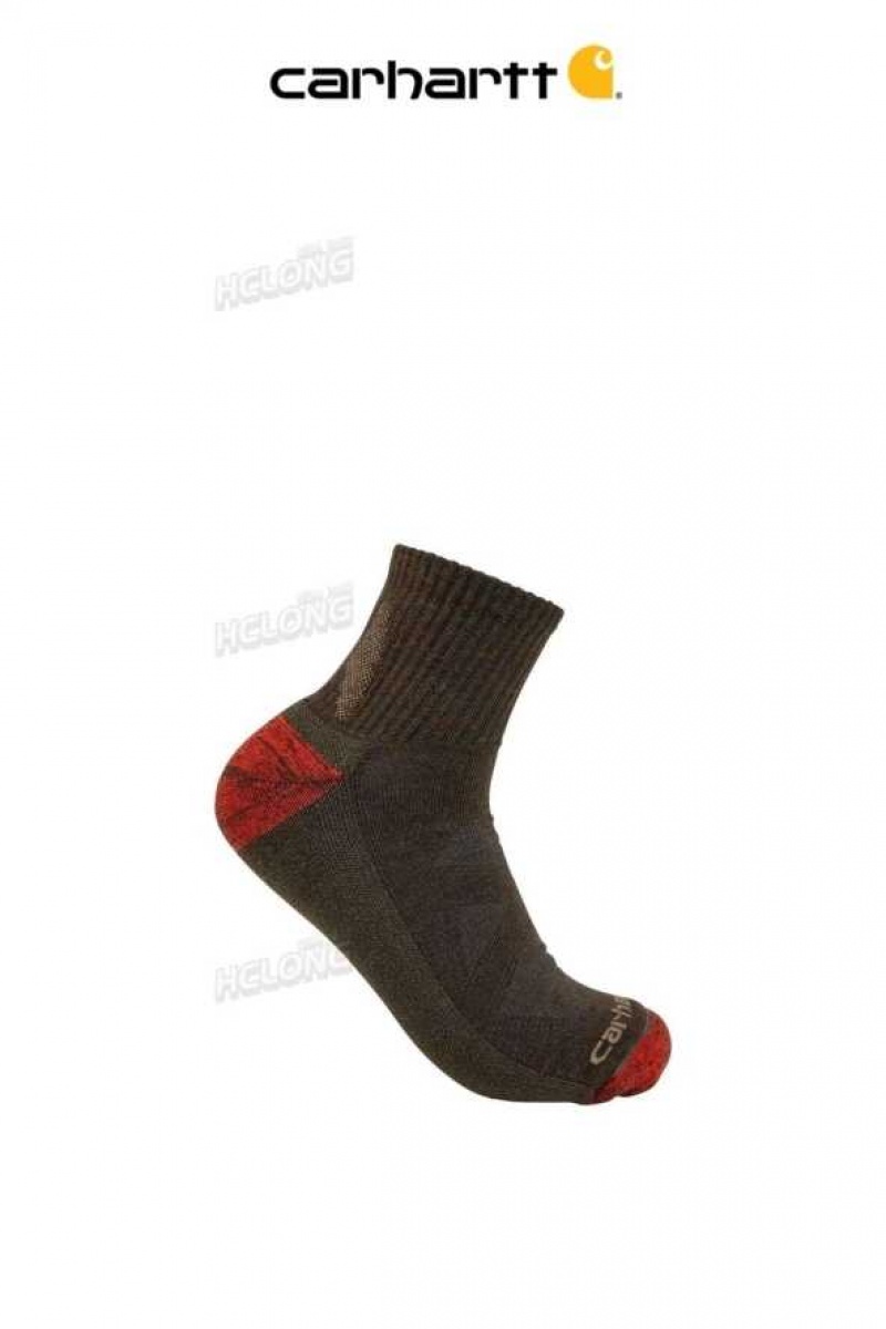 Carhartt Midweight Merino Wool Blend Quarter Sock Olive | TH0002053