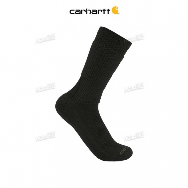 Carhartt Midweight Merino Wool Blend Uniform Crew Sock Black | TH0002001