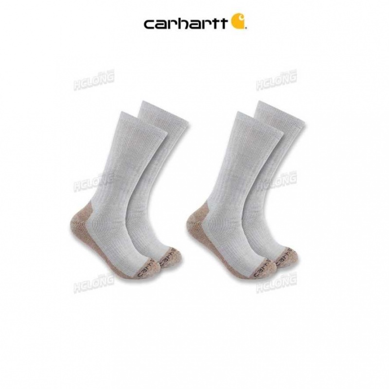 Carhartt Midweight Steel Toe Boot Sock 2-Pack Gray | TH0001921