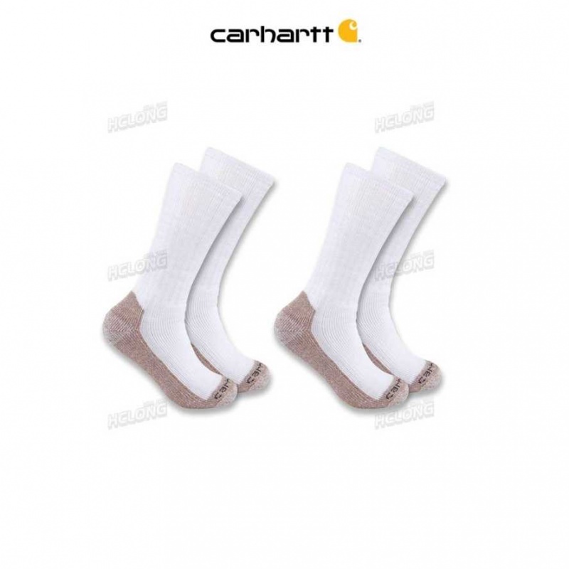 Carhartt Midweight Steel Toe Boot Sock 2-Pack White | TH0001923