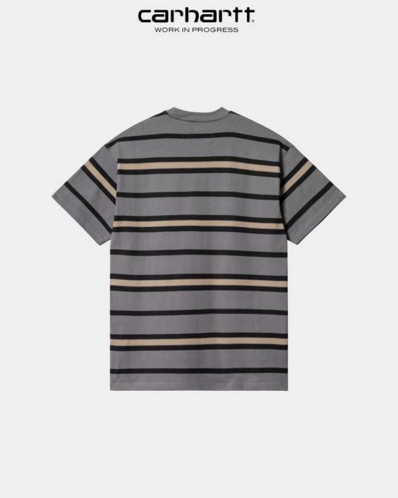 Carhartt New Balance x Carhartt WIP Sculpture Center Stripe T-Shirt Shiver / White | TH0002281