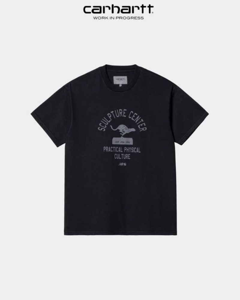 Carhartt New Balance x Carhartt WIP Sculpture Center T-Shirt Dark Navy / Wax (garment dyed) | TH0002282