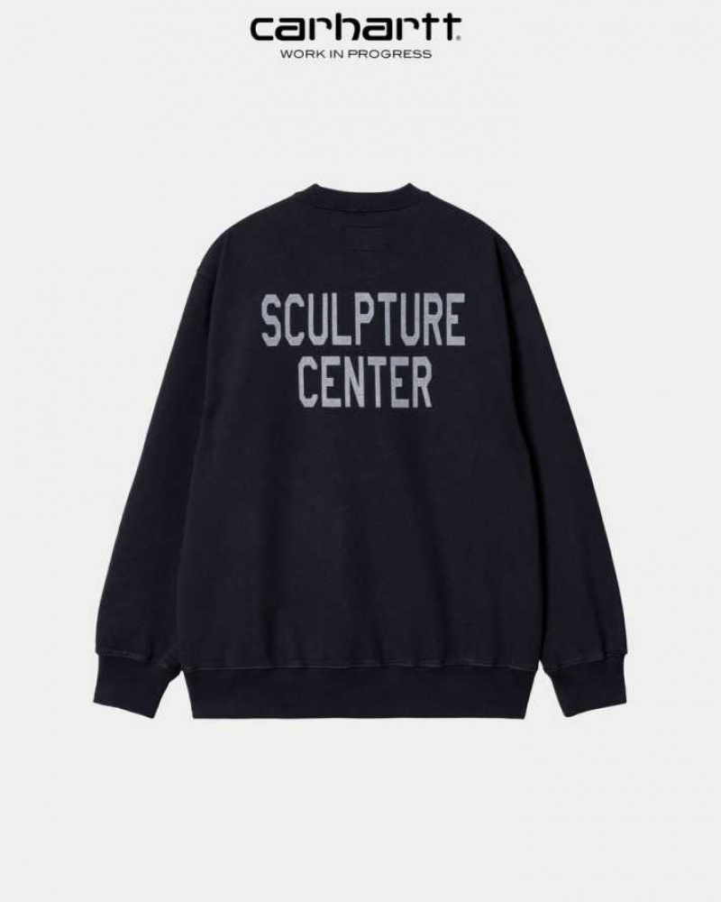 Carhartt New Balance x Carhartt WIP Sculpture Center Sweatshirt Dark Navy / Wax (garment dyed) | TH0000363