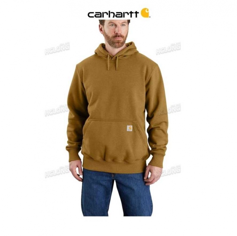 Carhartt Rain Defender Loose Fit Heavyweight Sweatshirt Oak Brown Heather | TH0000388