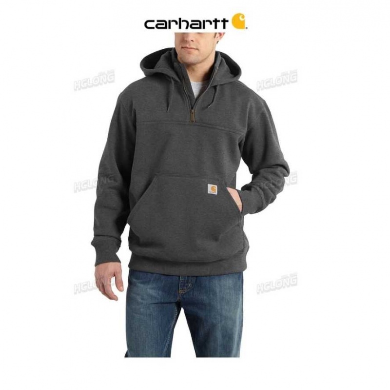 Carhartt Rain Defender Loose Fit Heavyweight Quarter-Zip Sweatshirt Carbon Heather | TH0000397