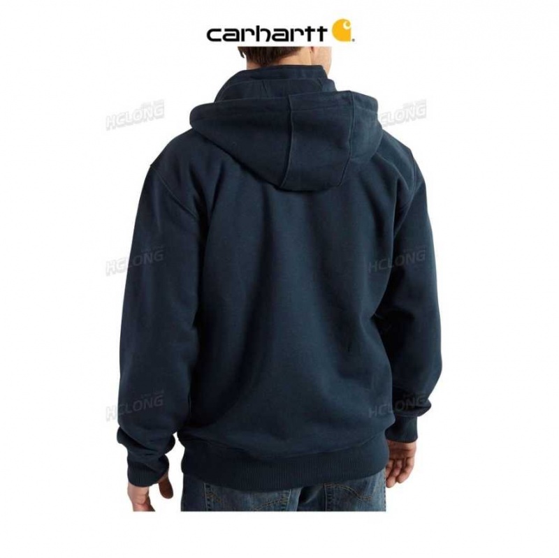 Carhartt Rain Defender Loose Fit Heavyweight Quarter-Zip Sweatshirt New Navy | TH0000399