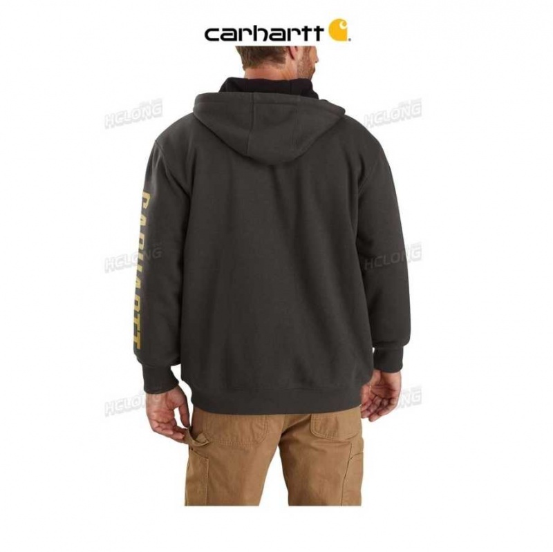 Carhartt Rain Defender Loose Fit Lined Logo Graphic Sweatshirt Peat | TH0000443