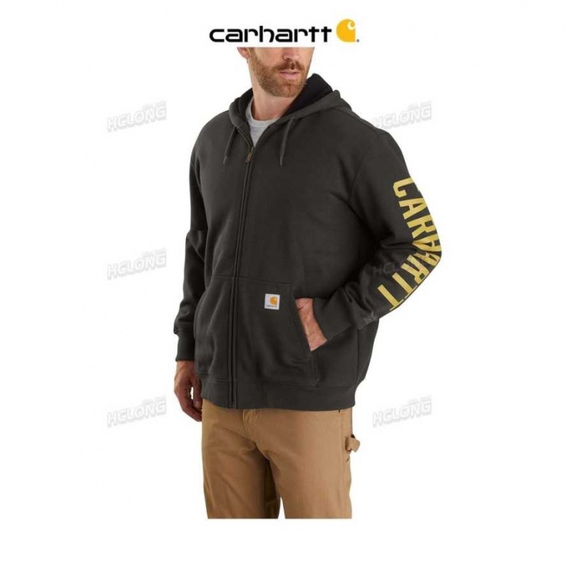 Carhartt Rain Defender Loose Fit Lined Logo Graphic Sweatshirt Peat | TH0000443