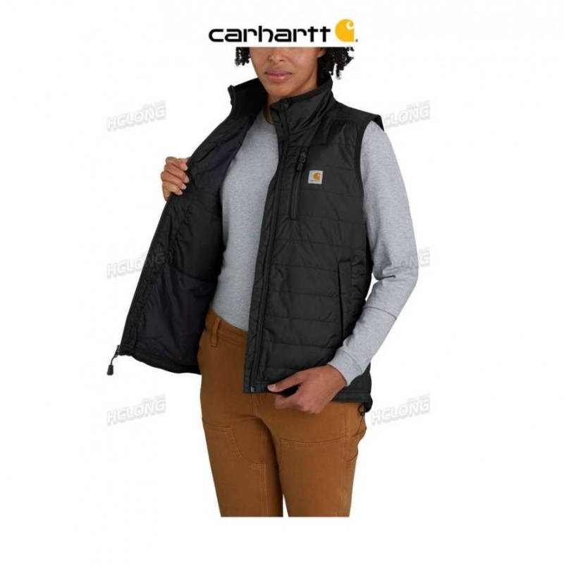 Carhartt Rain Defender Nylon Insulated Mock-Neck Vest Black | TH0002734