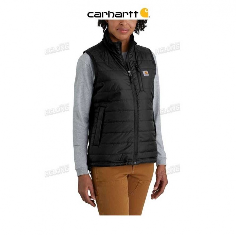 Carhartt Rain Defender Nylon Insulated Mock-Neck Vest Black | TH0002734