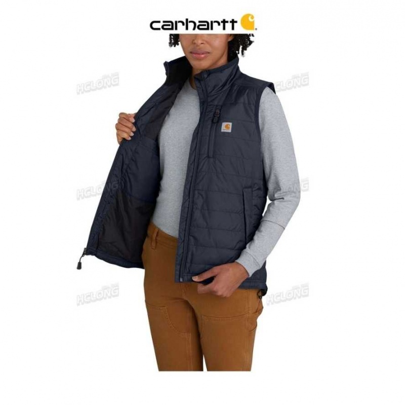 Carhartt Rain Defender Nylon Insulated Mock-Neck Vest Navy | TH0002735