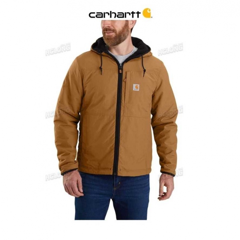 Carhartt Rain Defender Relaxed Fit Fleece Reversible Jacket Black / Brown | TH0000201