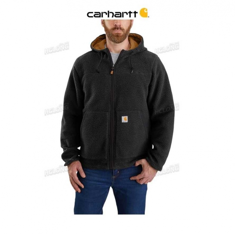 Carhartt Rain Defender Relaxed Fit Fleece Reversible Jacket Black / Brown | TH0000201