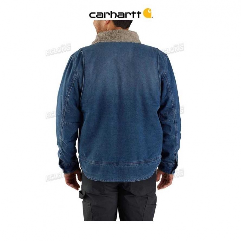 Carhartt Relaxed Fit Denim Sherpa-Lined Jacket Beech | TH0000220