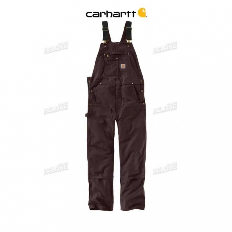 Carhartt Relaxed Fit Duck Bib Overall Dark Brown | TH0000784