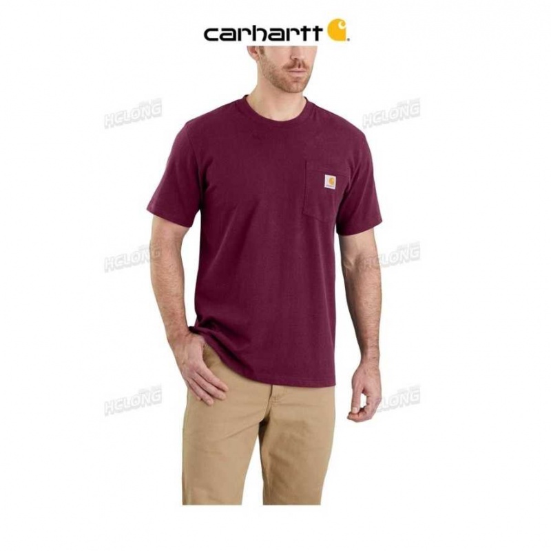 Carhartt Relaxed Fit Heavyweight Short-Sleeve Pocket T-Shirt Port | TH0002403