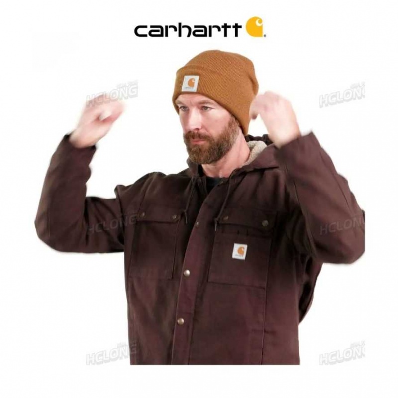 Carhartt Relaxed Fit Washed Duck Sherpa-Lined Utility Jacket Black | TH0000151