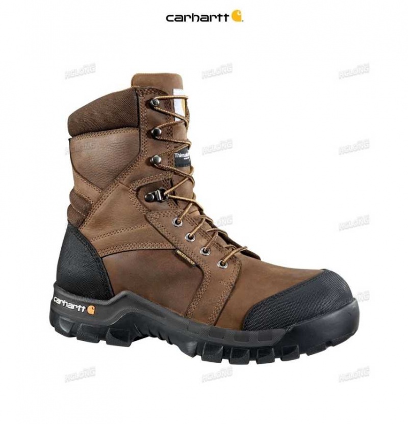 Carhartt Rugged Flex 8-Inch Insulated Composite Toe Work Boot DK BROWN OIL TANNED | TH0002836