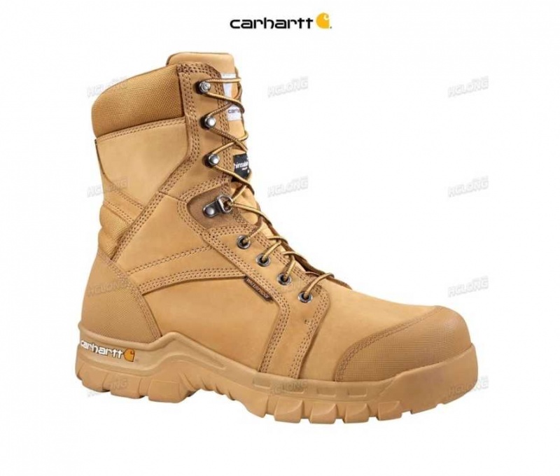 Carhartt Rugged Flex 8-Inch Insulated Non-Safety Toe Work Boot WHEAT NUBUCK | TH0002835