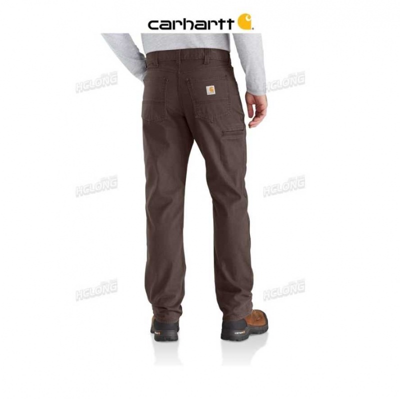 Carhartt Rugged Flex Relaxed Fit Canvas 5-Pocket Work Pant Dark Coffee | TH0001575