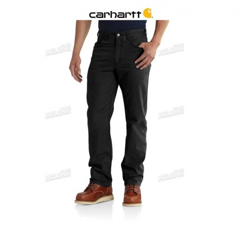 Carhartt Rugged Flex Relaxed Fit Canvas 5-Pocket Work Pant Black | TH0001576