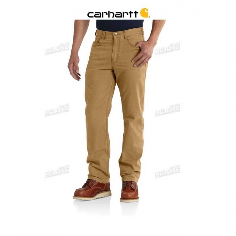 Carhartt Rugged Flex Relaxed Fit Canvas 5-Pocket Work Pant Hickory | TH0001577