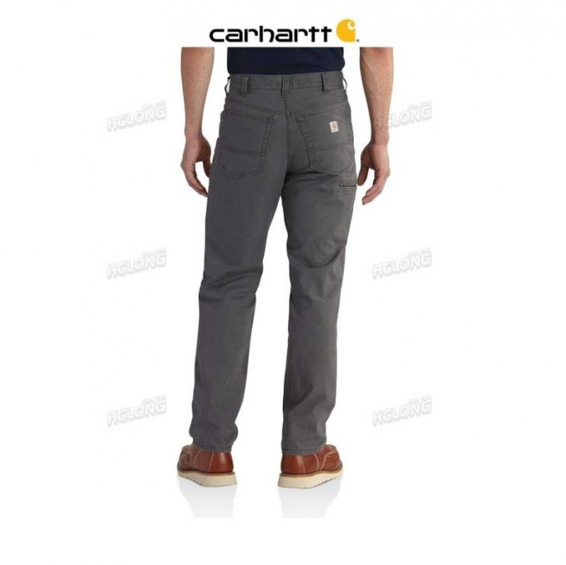 Carhartt Rugged Flex Relaxed Fit Canvas 5-Pocket Work Pant Gravel | TH0001581