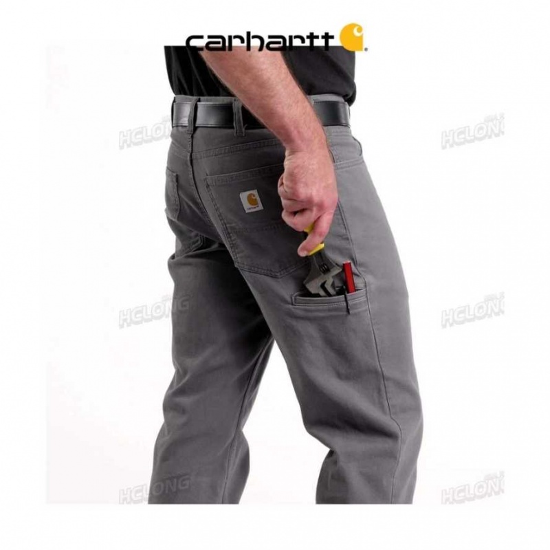 Carhartt Rugged Flex Relaxed Fit Canvas 5-Pocket Work Pant Gravel | TH0001581