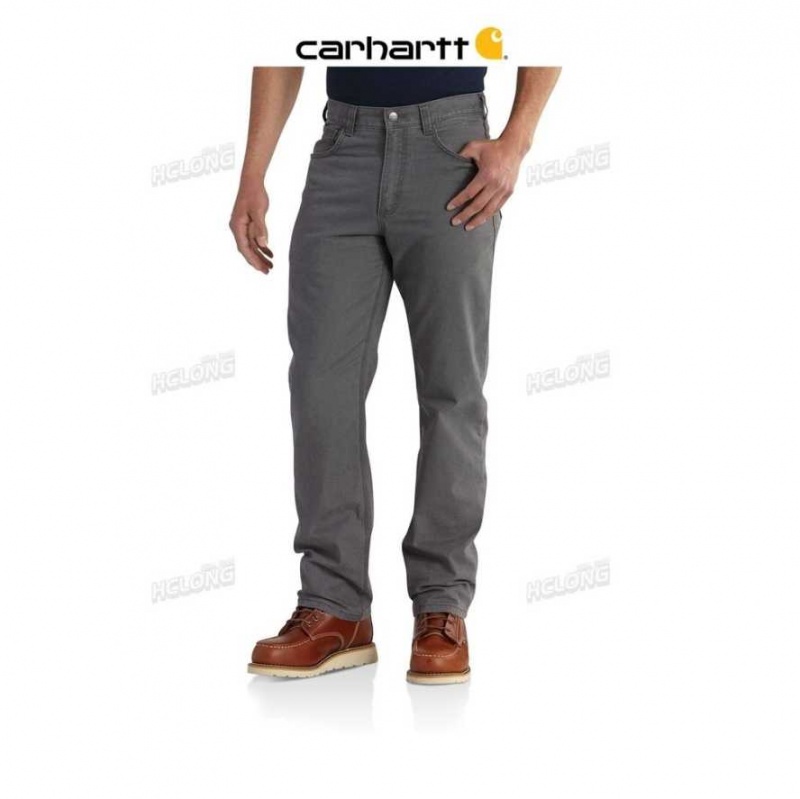 Carhartt Rugged Flex Relaxed Fit Canvas 5-Pocket Work Pant Gravel | TH0001581