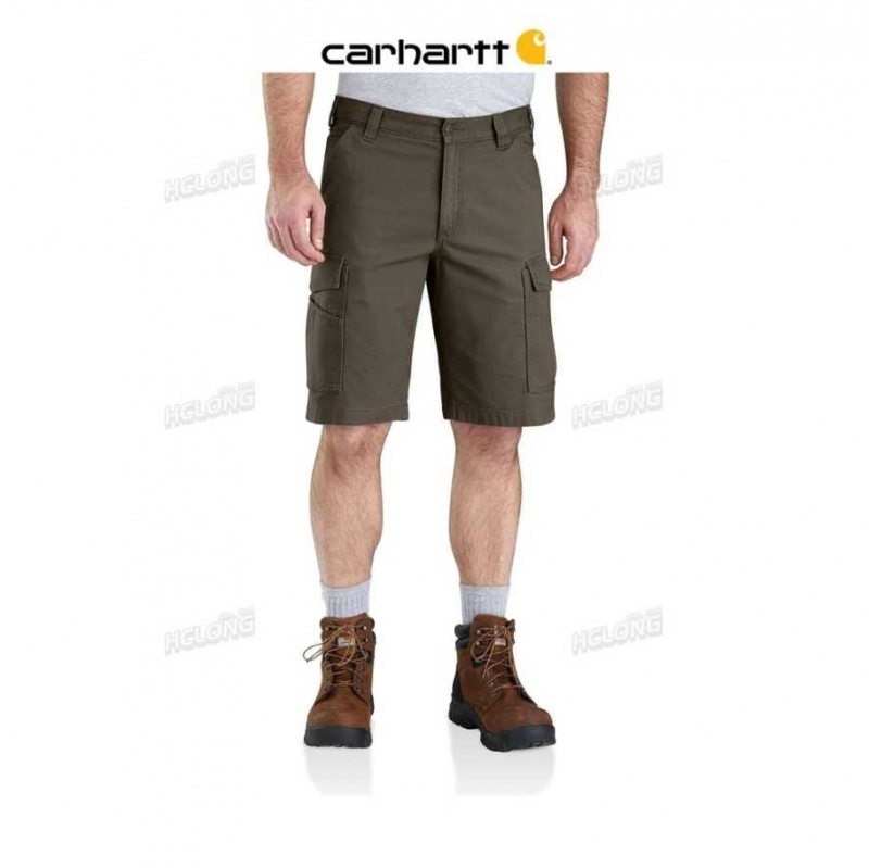 Carhartt Rugged Flex Relaxed Fit Canvas Cargo Work Short Dark Khaki | TH0001851