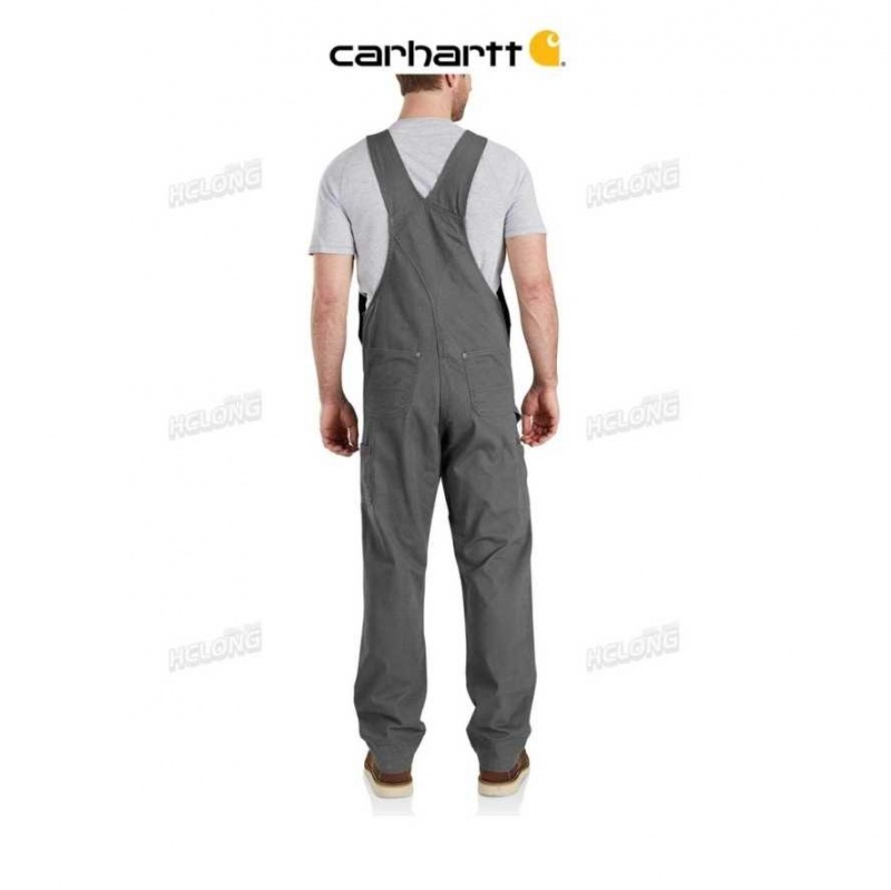 Carhartt Rugged Flex Relaxed Fit Canvas Bib Overall Gravel | TH0000788