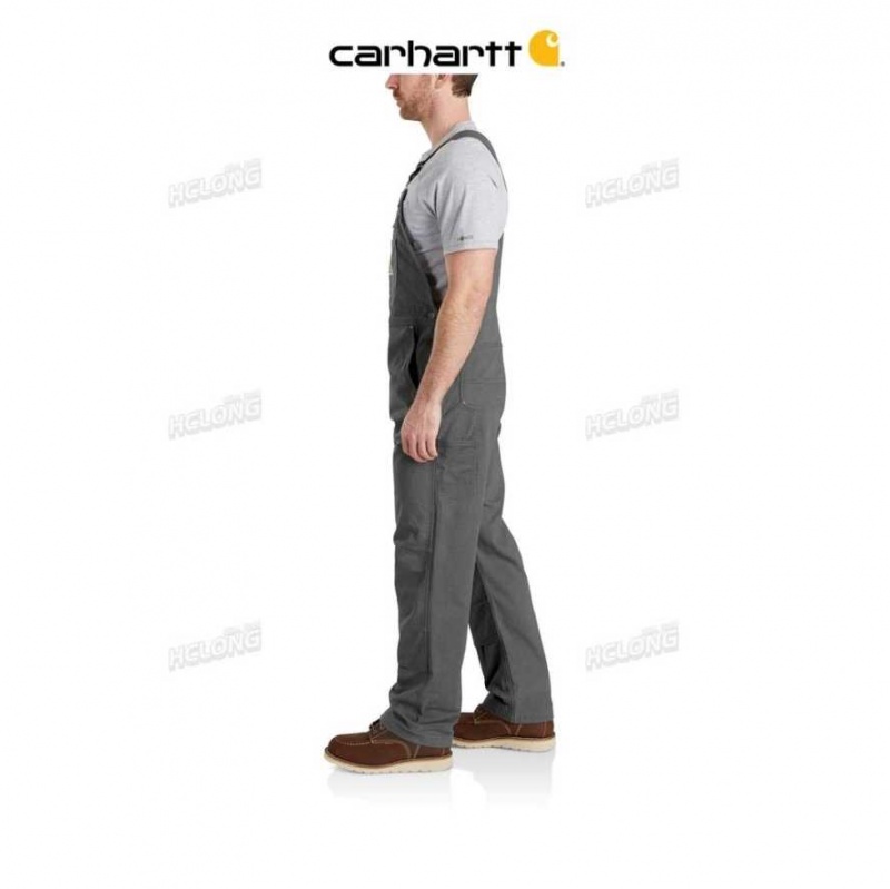 Carhartt Rugged Flex Relaxed Fit Canvas Bib Overall Gravel | TH0000788