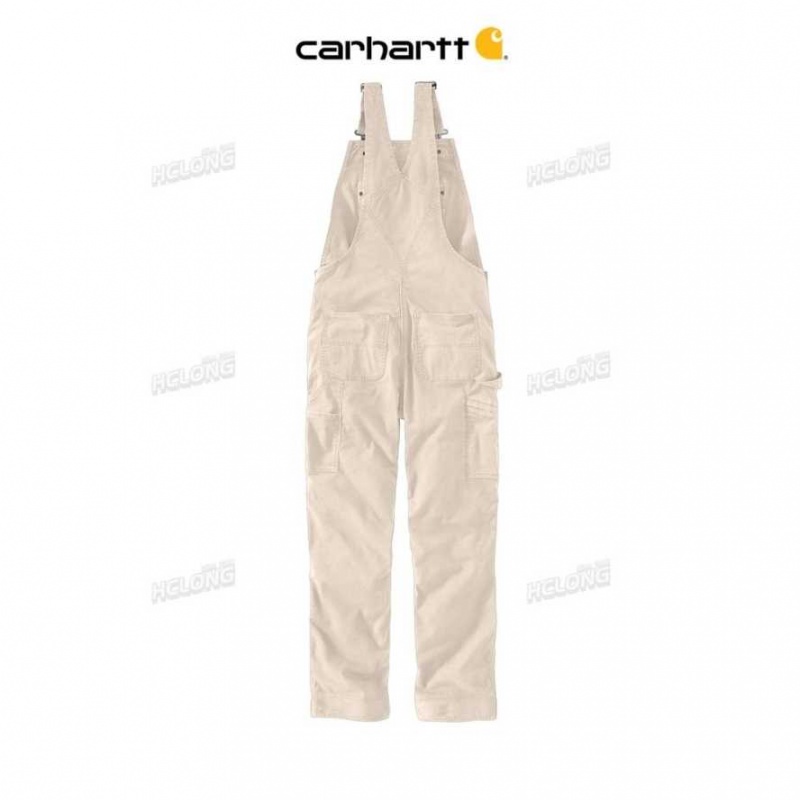 Carhartt Rugged Flex Relaxed Fit Canvas Bib Overall Natural | TH0000789