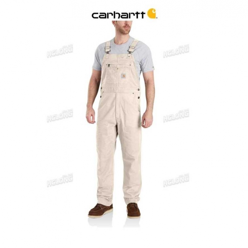 Carhartt Rugged Flex Relaxed Fit Canvas Bib Overall Natural | TH0000789