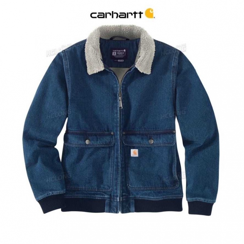 Carhartt Rugged Flex Relaxed Fit Denim Sherpa-Lined Jacket - 2 Warmer Rating Beech | TH0000211