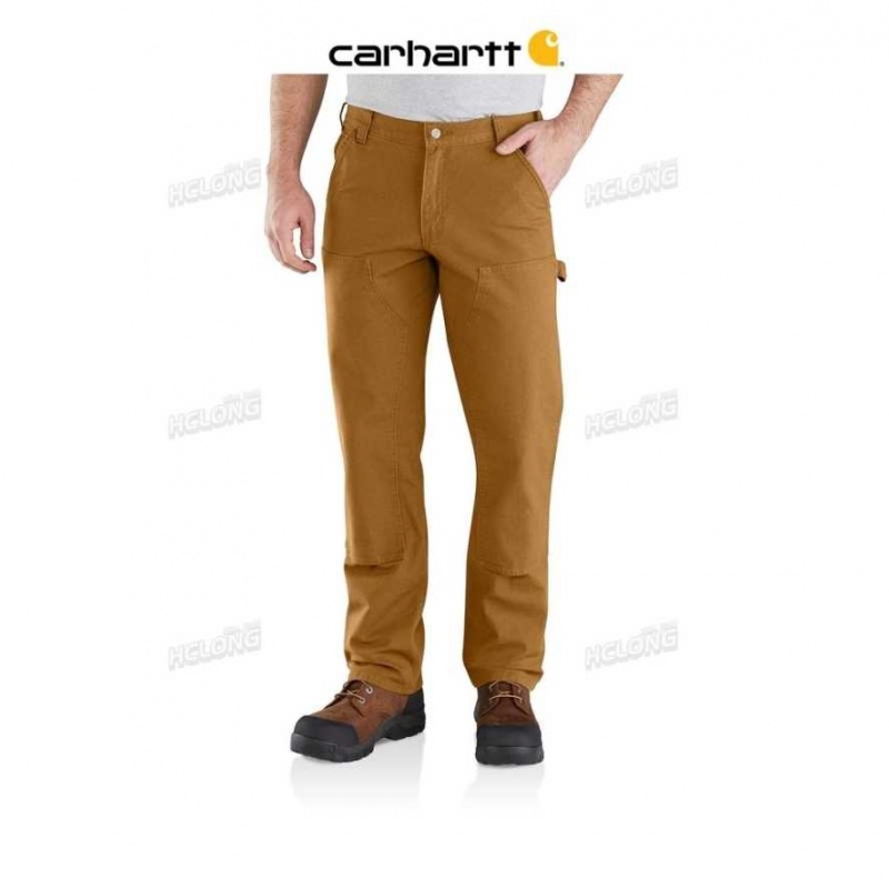 Carhartt Rugged Flex Relaxed Fit Duck Double-Front Utility Work Pant Brown | TH0001608