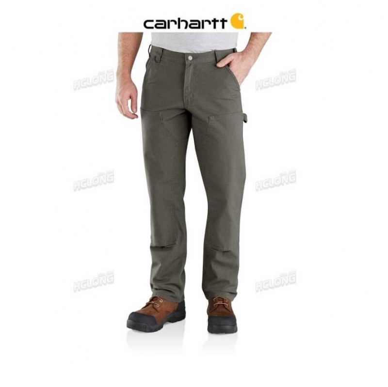 Carhartt Rugged Flex Relaxed Fit Duck Double-Front Utility Work Pant Moss | TH0001610