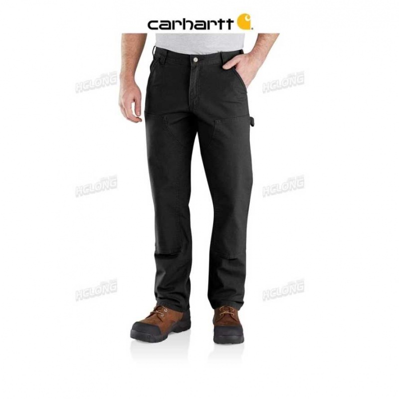 Carhartt Rugged Flex Relaxed Fit Duck Double-Front Utility Work Pant Black | TH0001611