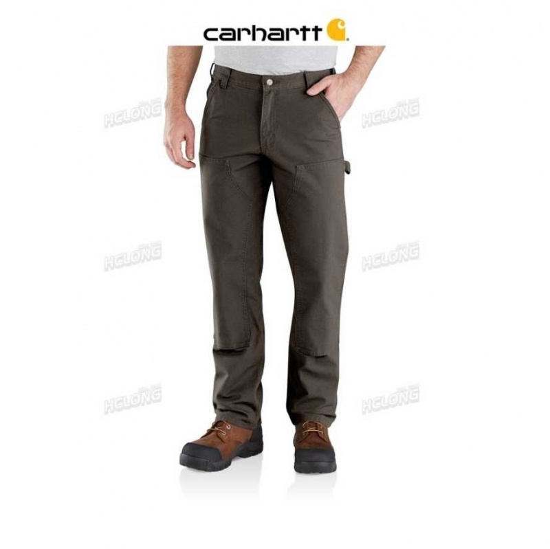 Carhartt Rugged Flex Relaxed Fit Duck Double-Front Utility Work Pant Dark Coffee | TH0001612