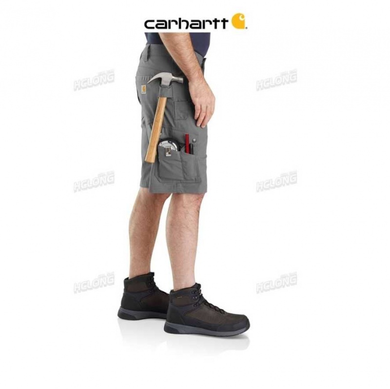 Carhartt Rugged Flex Relaxed Fit Ripstop Cargo Work Short Steel | TH0001876