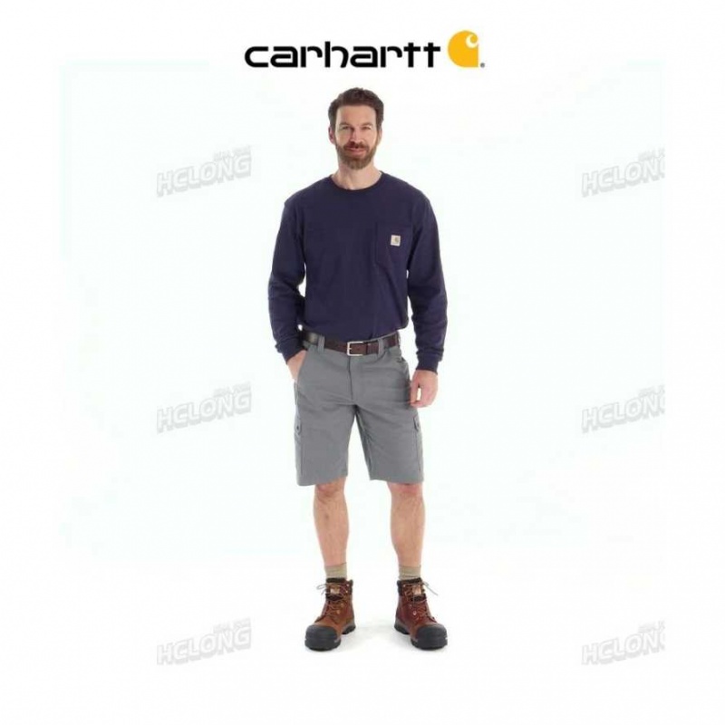 Carhartt Rugged Flex Relaxed Fit Ripstop Cargo Work Short Steel | TH0001876