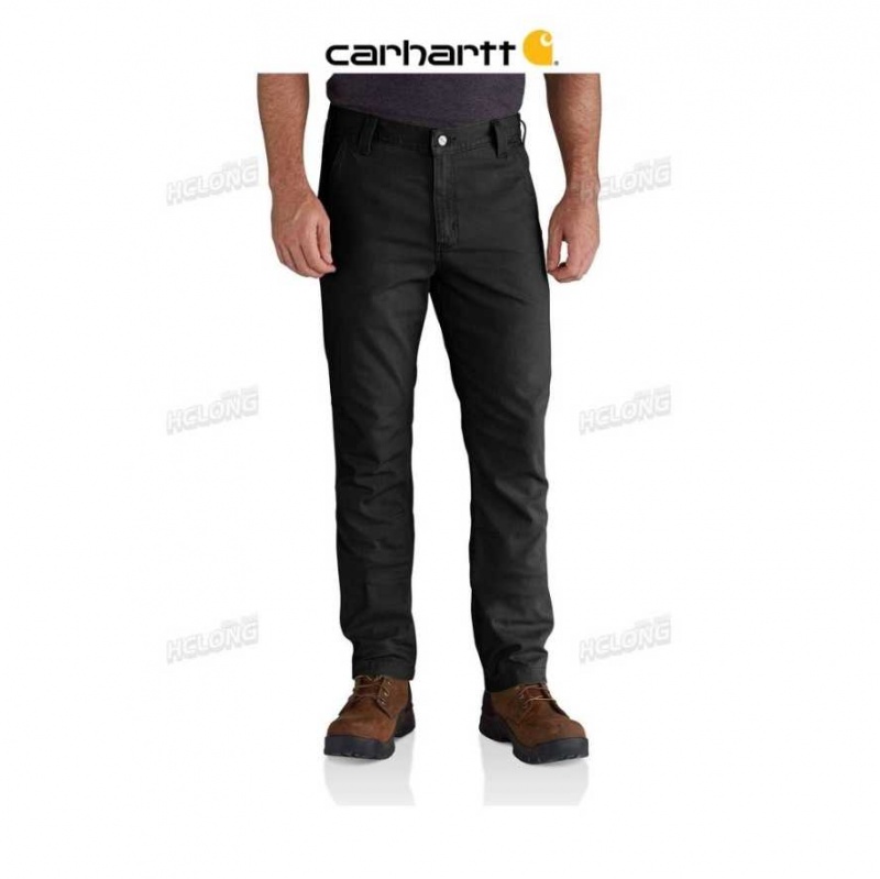 Carhartt Rugged Flex Straight Fit Canvas 5-Pocket Tapered Work Pant Black | TH0001587