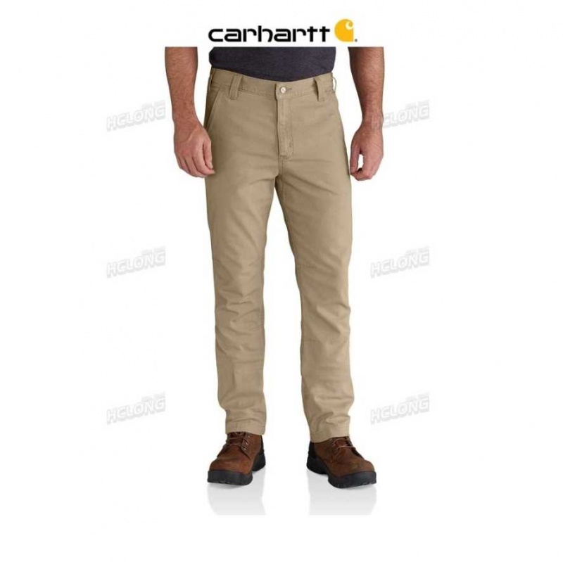 Carhartt Rugged Flex Straight Fit Canvas 5-Pocket Tapered Work Pant Dark Khaki | TH0001588