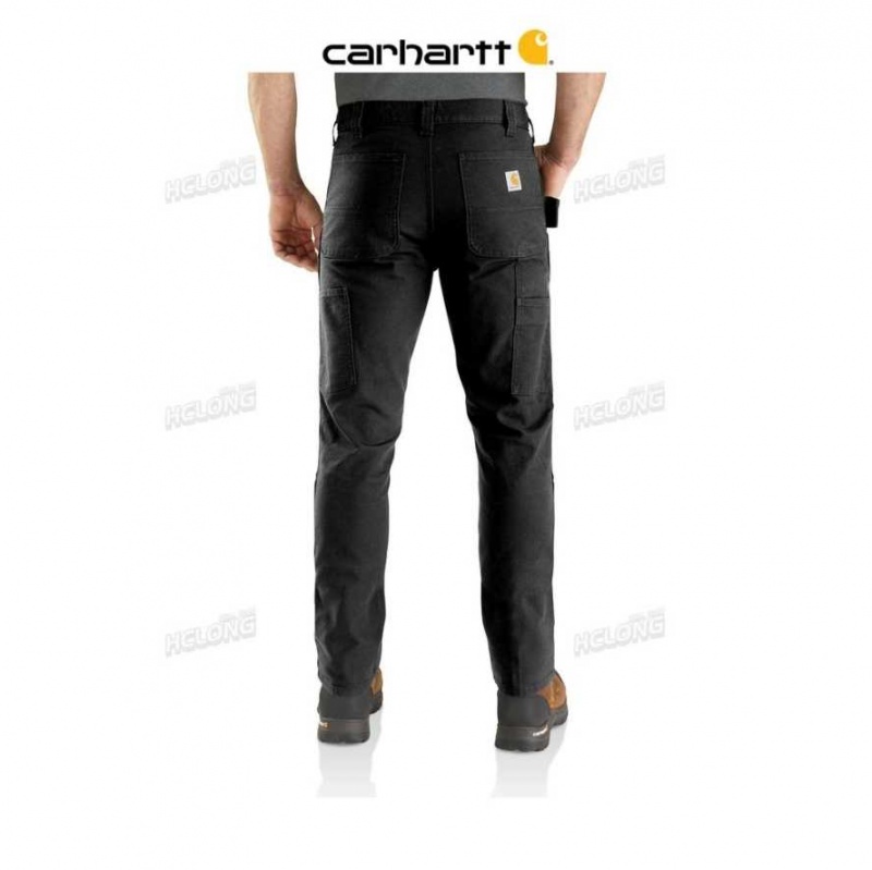 Carhartt Rugged Flex Straight Fit Duck Double Front Pants Black | TH0001619