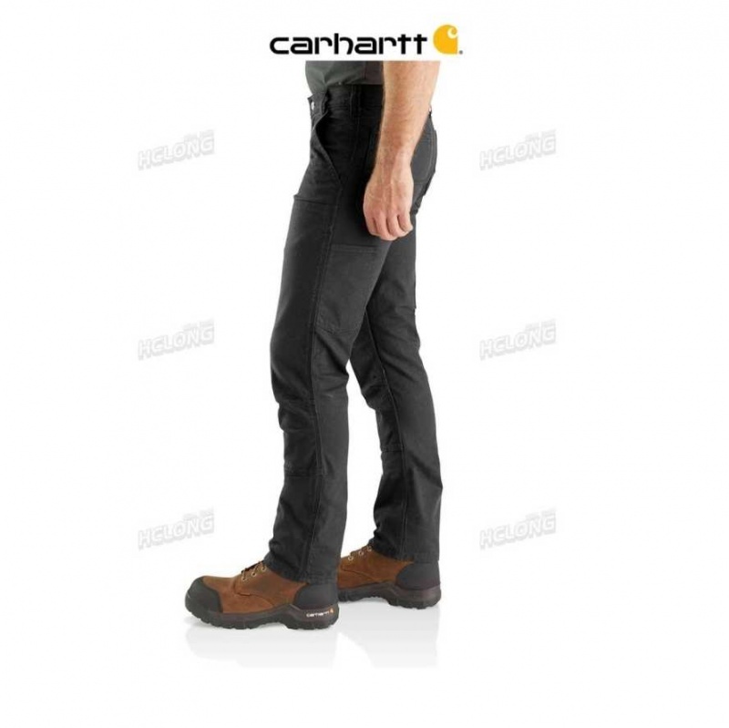 Carhartt Rugged Flex Straight Fit Duck Double Front Pants Black | TH0001619