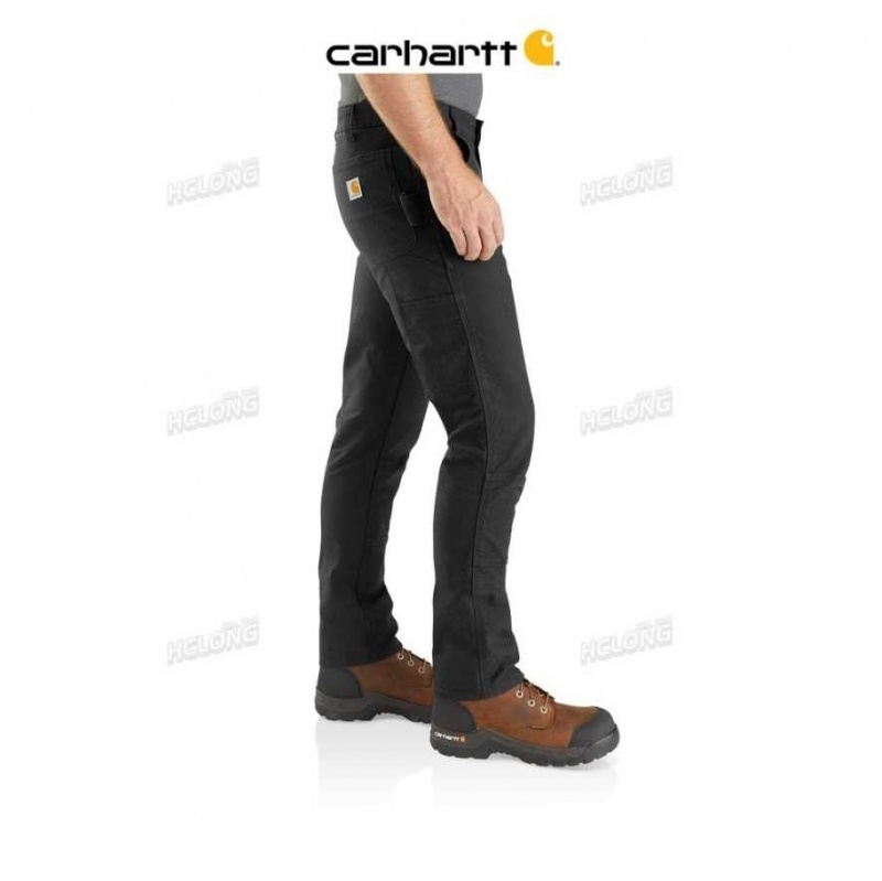 Carhartt Rugged Flex Straight Fit Duck Double Front Pants Black | TH0001619