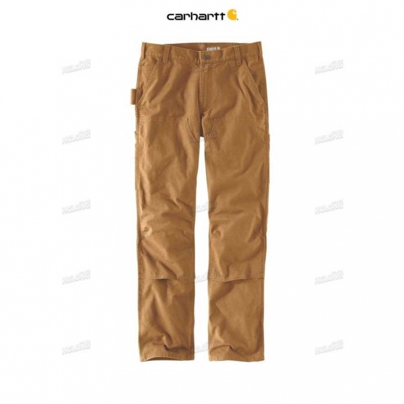 Carhartt Rugged Flex Straight Fit Duck Double Front Pants Brown | TH0001620