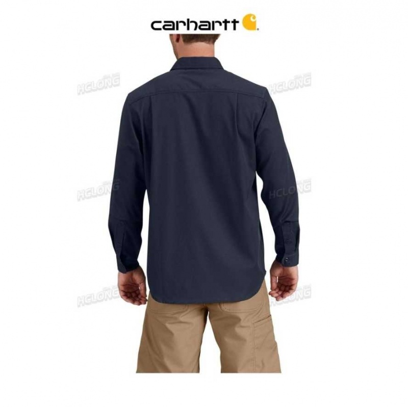 Carhartt Rugged Professional Series Long-Sleeve Shirt Navy | TH0001829