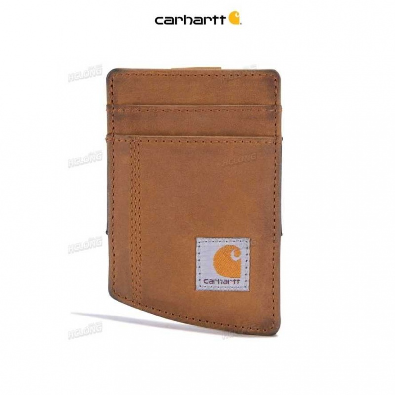 Carhartt SADDLE LEATHER FRONT POCKET WALLET Brown | TH0002780